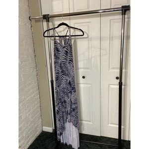Navy Blue and White Maxi Dress. Size Large